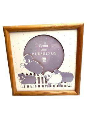 9x9 Count Your Blessings Frame Sheep/Lamb Baby 8k